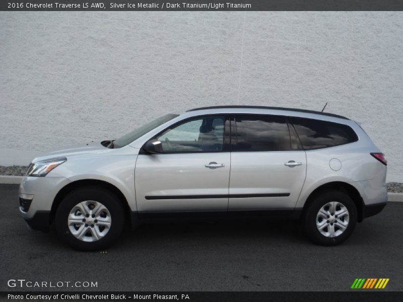 Silver Ice Metallic / Dark Titanium/Light Titanium 2016 Chevrolet Traverse LS AWD