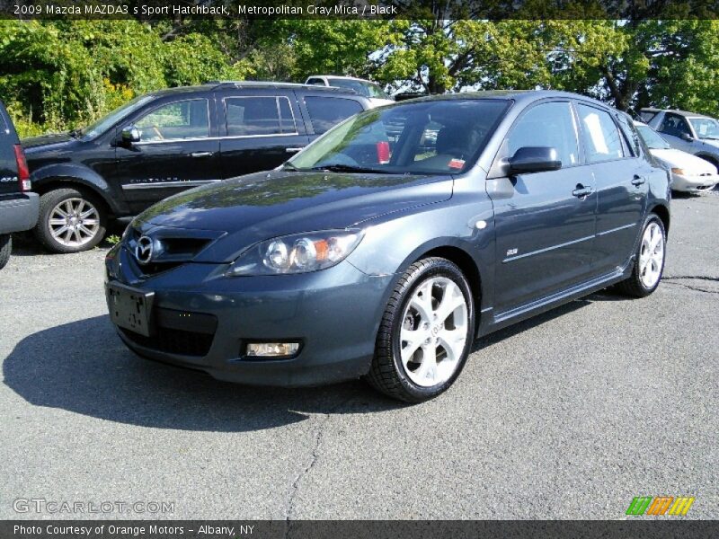 Metropolitan Gray Mica / Black 2009 Mazda MAZDA3 s Sport Hatchback