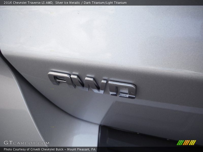 Silver Ice Metallic / Dark Titanium/Light Titanium 2016 Chevrolet Traverse LS AWD