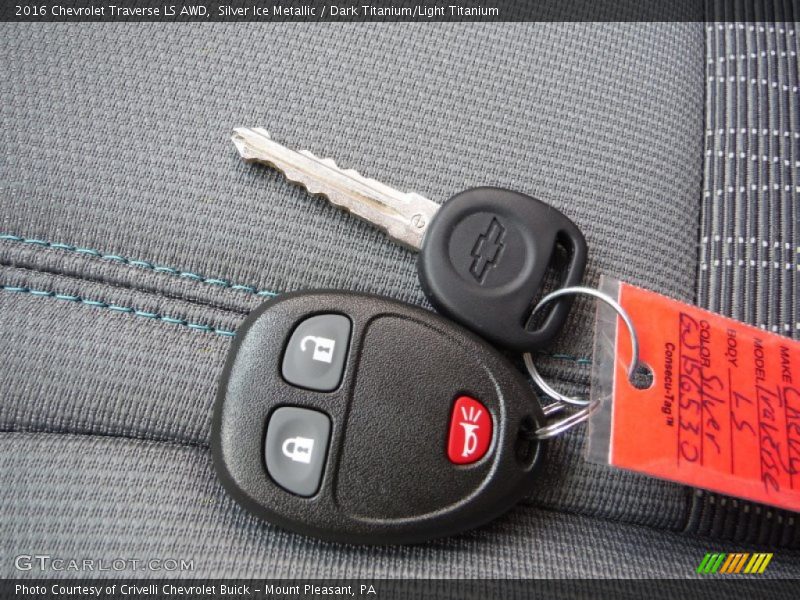 Silver Ice Metallic / Dark Titanium/Light Titanium 2016 Chevrolet Traverse LS AWD