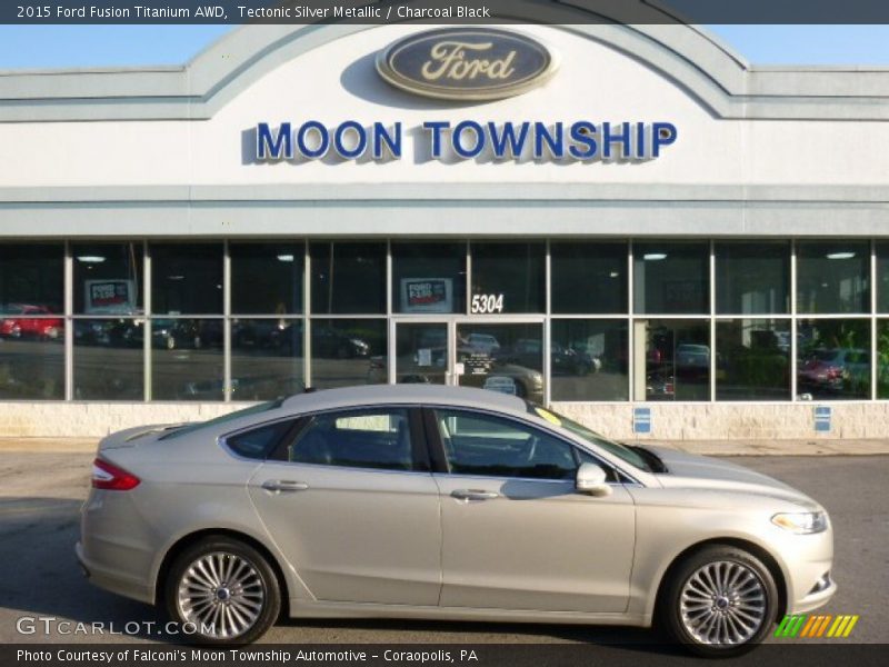 Tectonic Silver Metallic / Charcoal Black 2015 Ford Fusion Titanium AWD