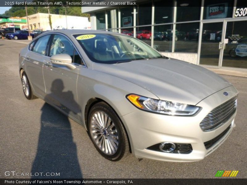 Tectonic Silver Metallic / Charcoal Black 2015 Ford Fusion Titanium AWD