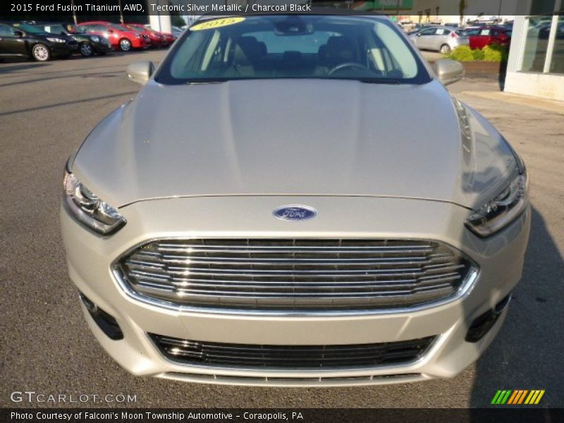 Tectonic Silver Metallic / Charcoal Black 2015 Ford Fusion Titanium AWD