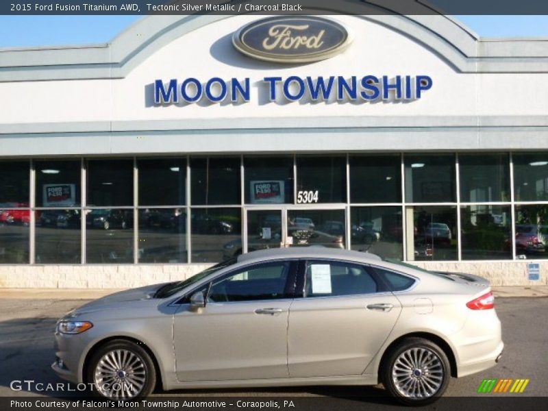 Tectonic Silver Metallic / Charcoal Black 2015 Ford Fusion Titanium AWD