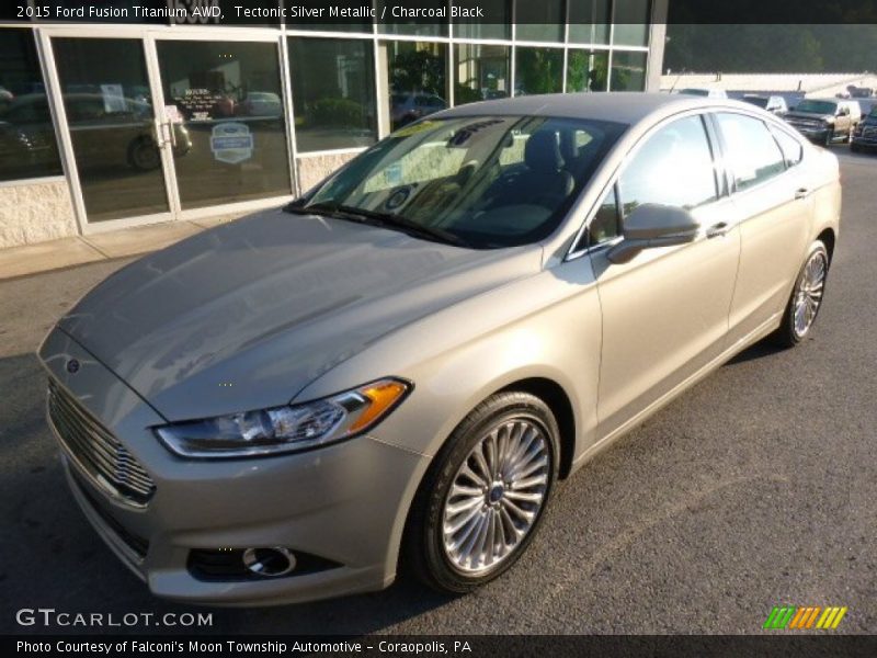 Tectonic Silver Metallic / Charcoal Black 2015 Ford Fusion Titanium AWD