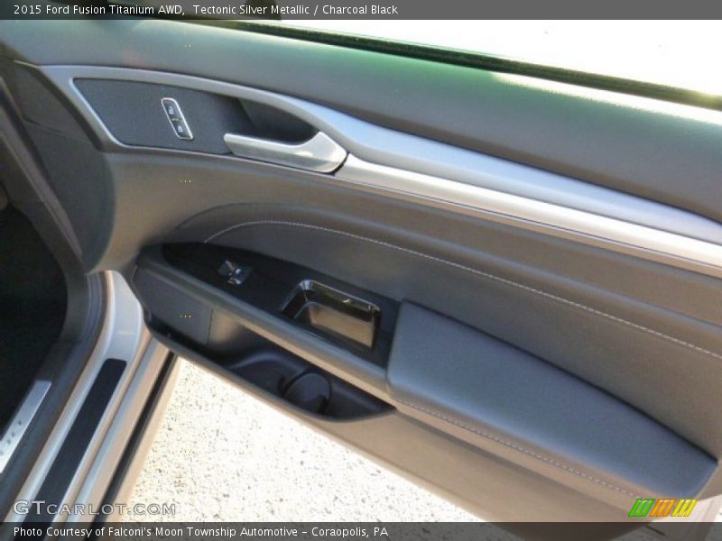 Tectonic Silver Metallic / Charcoal Black 2015 Ford Fusion Titanium AWD