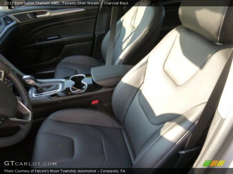 Tectonic Silver Metallic / Charcoal Black 2015 Ford Fusion Titanium AWD