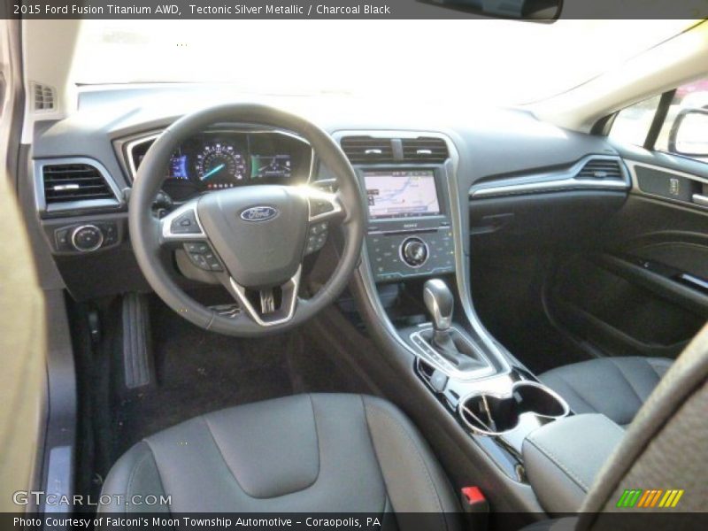 Tectonic Silver Metallic / Charcoal Black 2015 Ford Fusion Titanium AWD