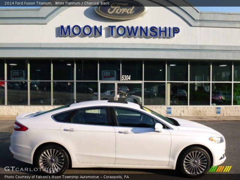 White Platinum / Charcoal Black 2014 Ford Fusion Titanium