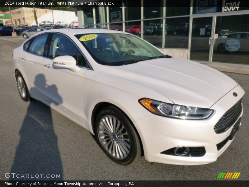White Platinum / Charcoal Black 2014 Ford Fusion Titanium