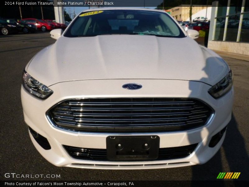 White Platinum / Charcoal Black 2014 Ford Fusion Titanium