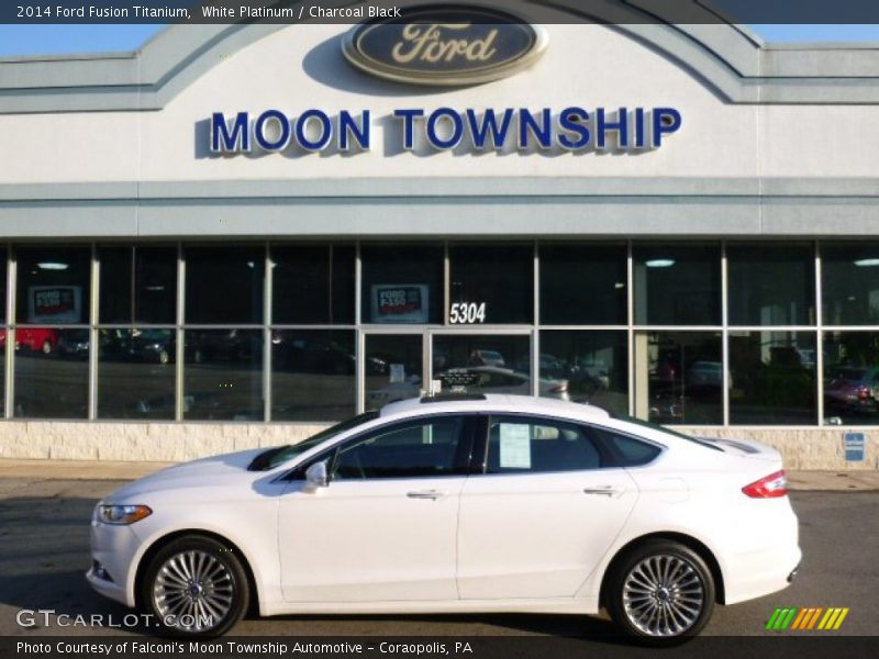 White Platinum / Charcoal Black 2014 Ford Fusion Titanium