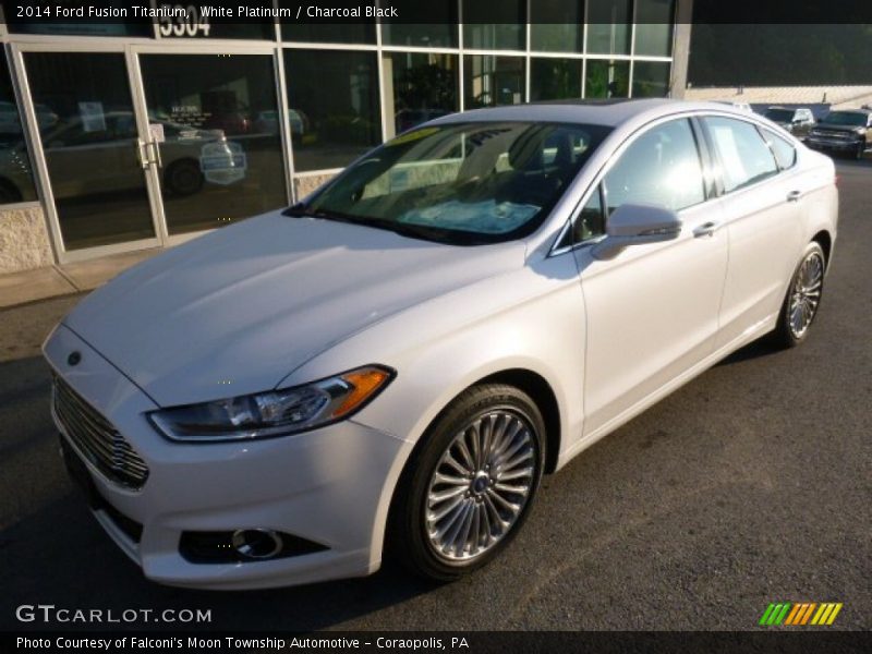 White Platinum / Charcoal Black 2014 Ford Fusion Titanium