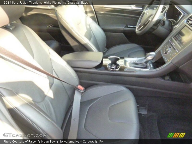 White Platinum / Charcoal Black 2014 Ford Fusion Titanium