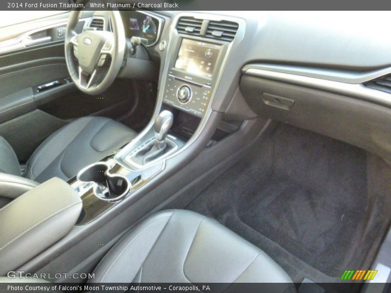 White Platinum / Charcoal Black 2014 Ford Fusion Titanium