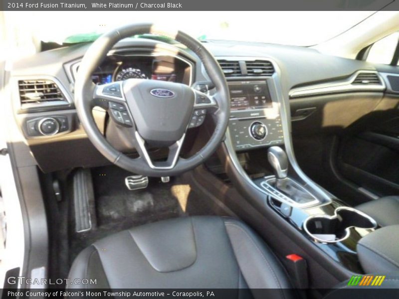White Platinum / Charcoal Black 2014 Ford Fusion Titanium