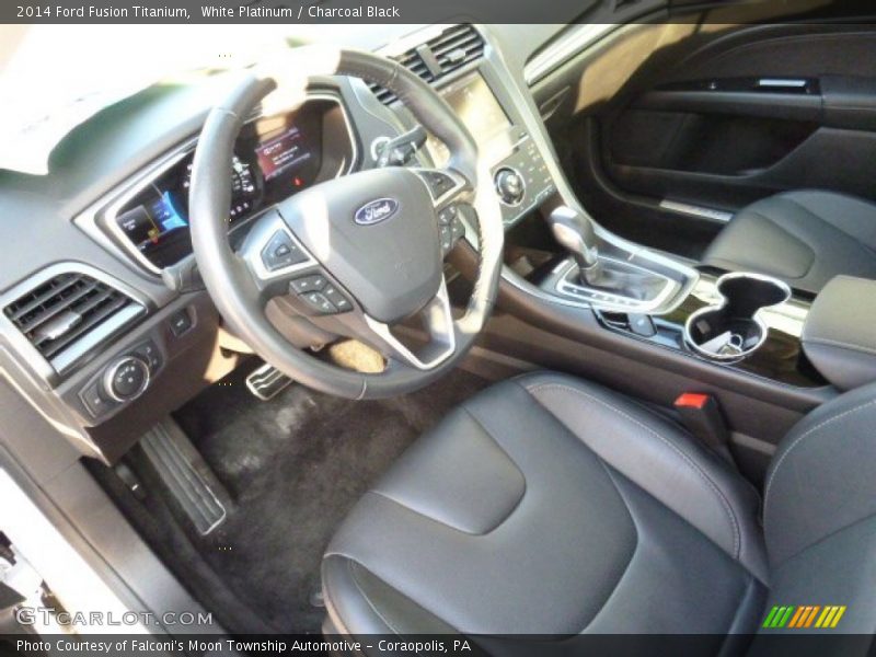 White Platinum / Charcoal Black 2014 Ford Fusion Titanium