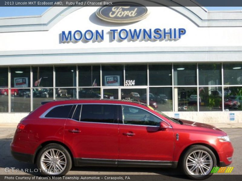 Ruby Red / Charcoal Black 2013 Lincoln MKT EcoBoost AWD