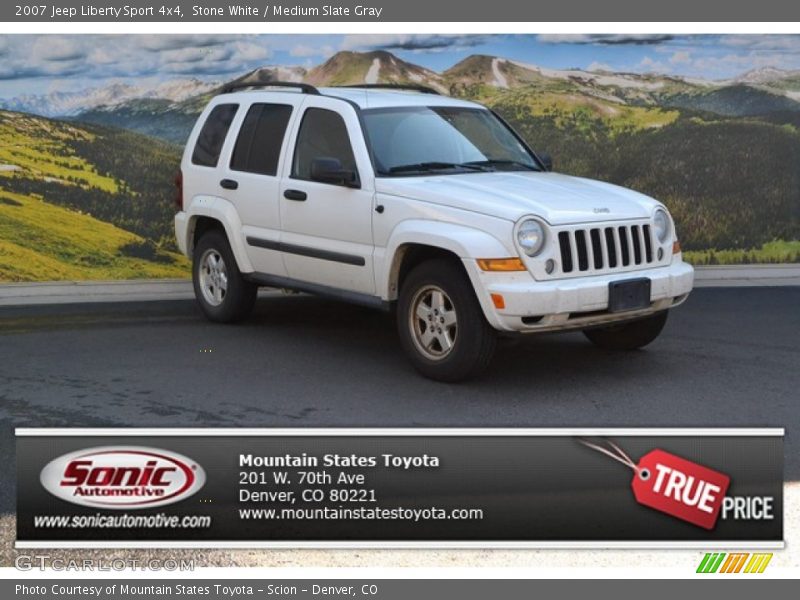 Stone White / Medium Slate Gray 2007 Jeep Liberty Sport 4x4