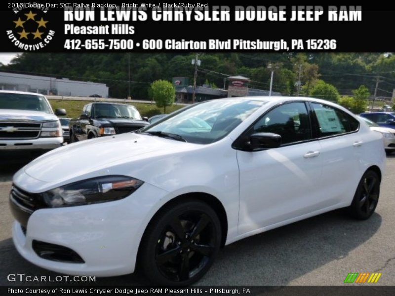 Bright White / Black/Ruby Red 2016 Dodge Dart SXT Rallye Blacktop