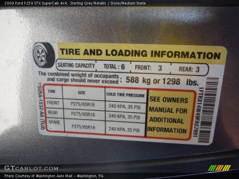 Sterling Grey Metallic / Stone/Medium Stone 2009 Ford F150 STX SuperCab 4x4