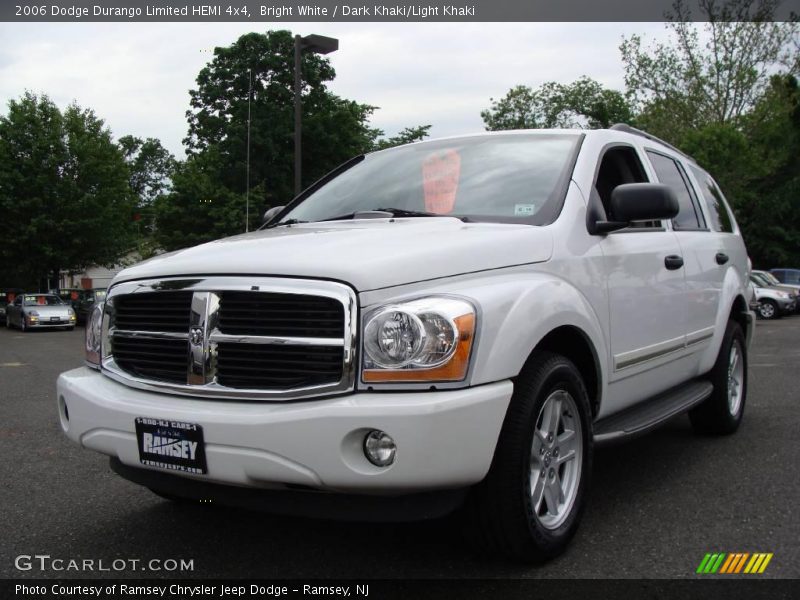 Bright White / Dark Khaki/Light Khaki 2006 Dodge Durango Limited HEMI 4x4