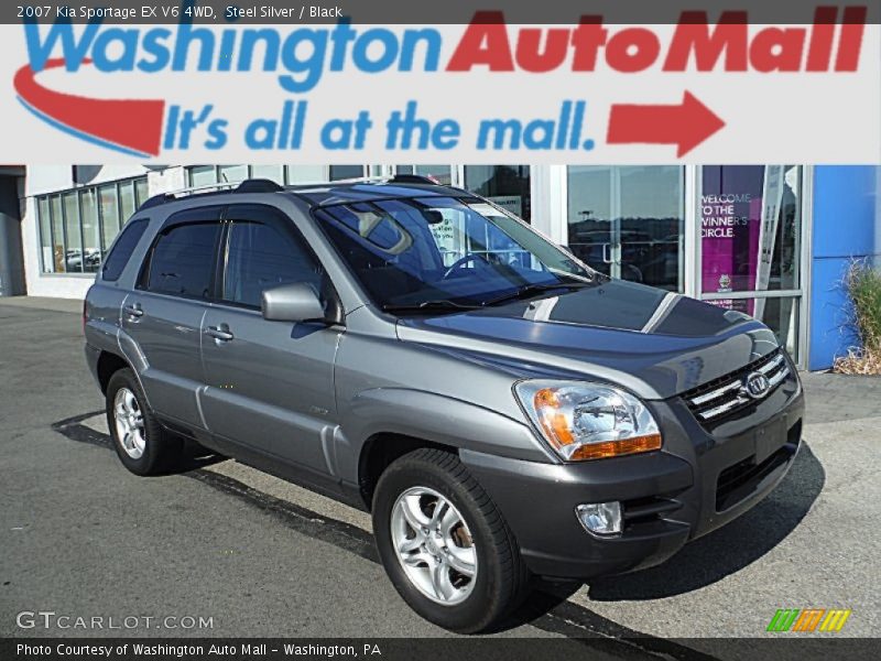 Steel Silver / Black 2007 Kia Sportage EX V6 4WD