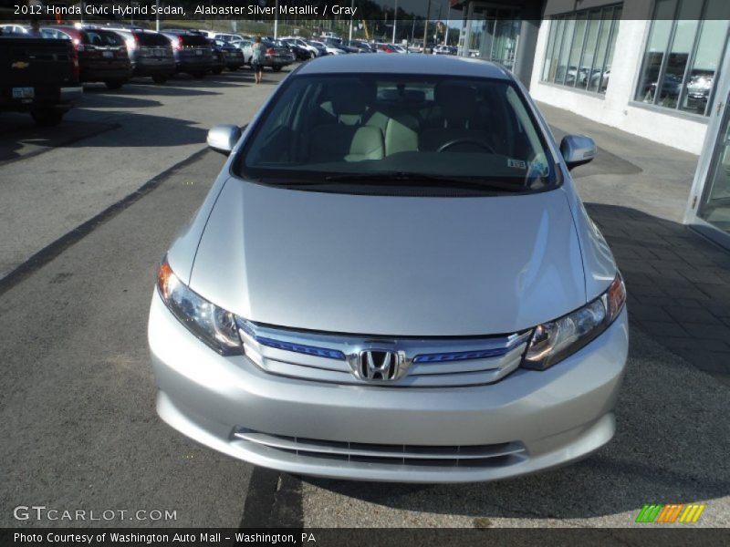 Alabaster Silver Metallic / Gray 2012 Honda Civic Hybrid Sedan