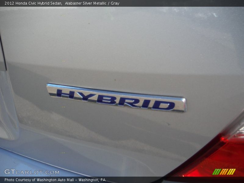 Alabaster Silver Metallic / Gray 2012 Honda Civic Hybrid Sedan