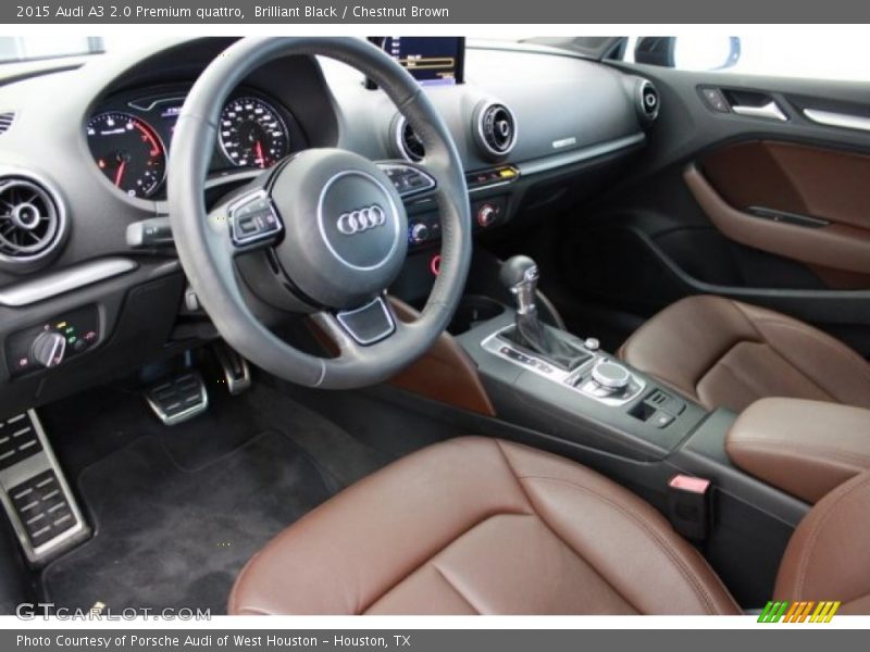 Brilliant Black / Chestnut Brown 2015 Audi A3 2.0 Premium quattro