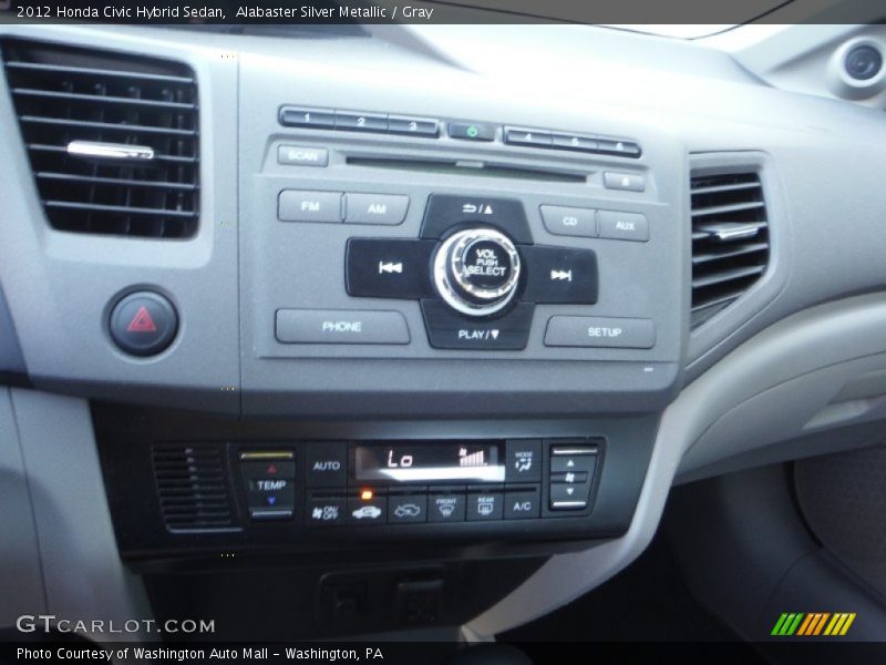 Alabaster Silver Metallic / Gray 2012 Honda Civic Hybrid Sedan