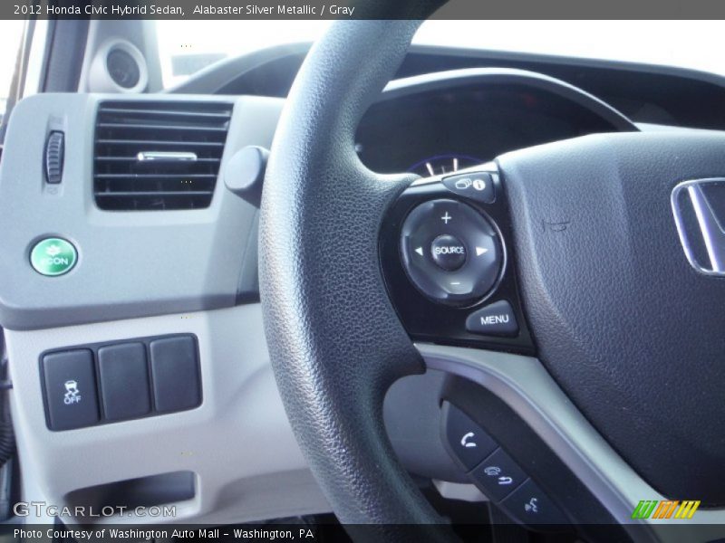 Alabaster Silver Metallic / Gray 2012 Honda Civic Hybrid Sedan