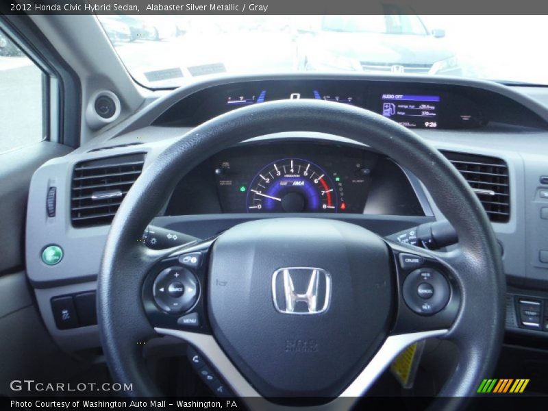 Alabaster Silver Metallic / Gray 2012 Honda Civic Hybrid Sedan