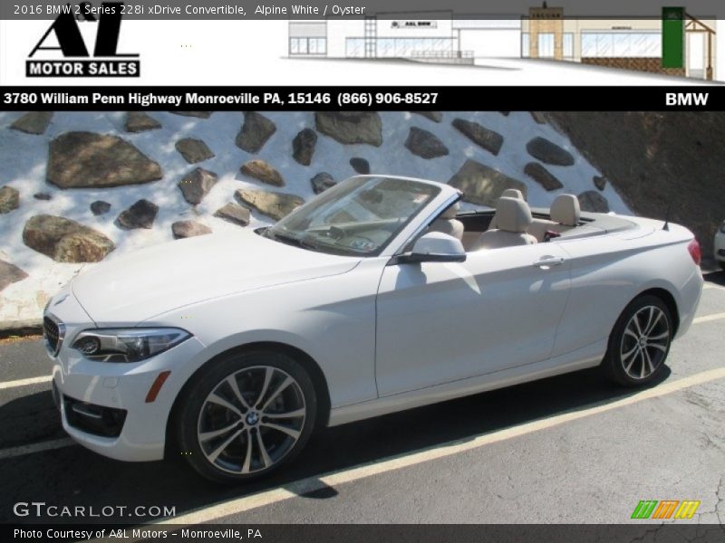 Alpine White / Oyster 2016 BMW 2 Series 228i xDrive Convertible