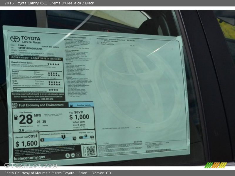 Creme Brulee Mica / Black 2016 Toyota Camry XSE