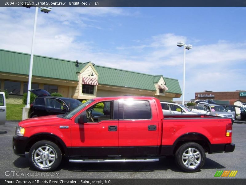 Bright Red / Tan 2004 Ford F150 Lariat SuperCrew