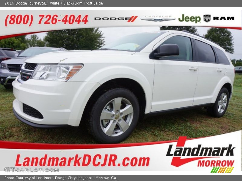 White / Black/Light Frost Beige 2016 Dodge Journey SE