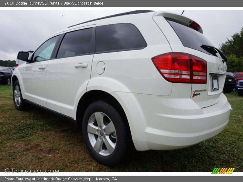 White / Black/Light Frost Beige 2016 Dodge Journey SE