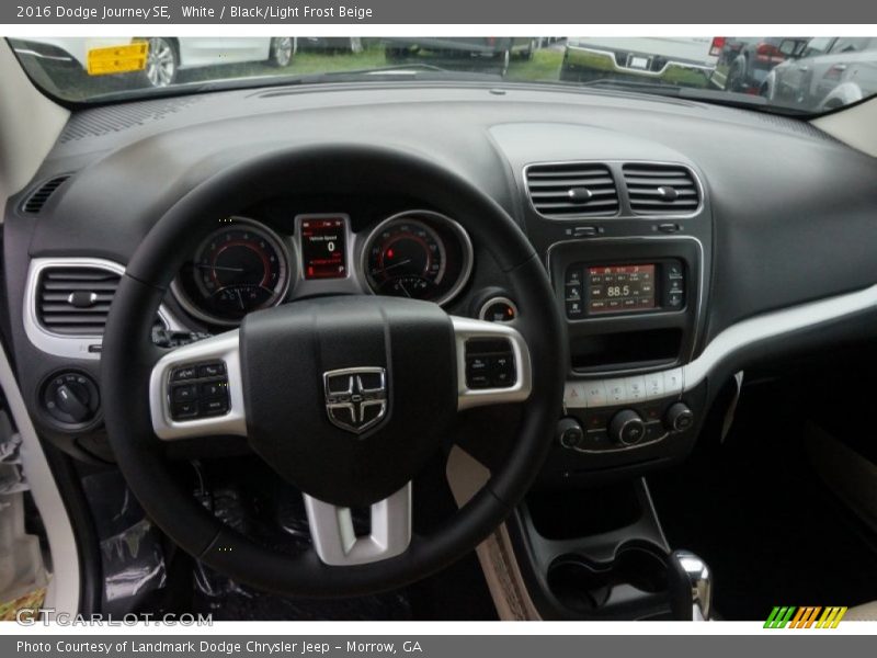White / Black/Light Frost Beige 2016 Dodge Journey SE