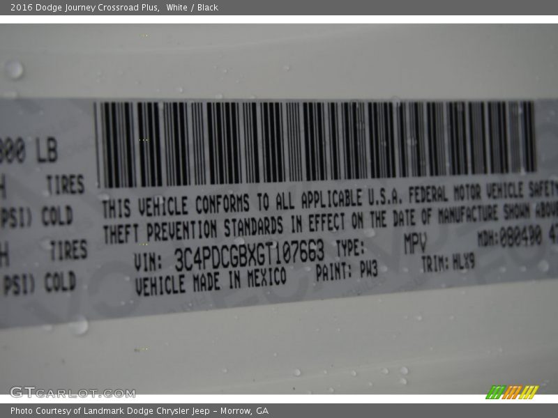 White / Black 2016 Dodge Journey Crossroad Plus