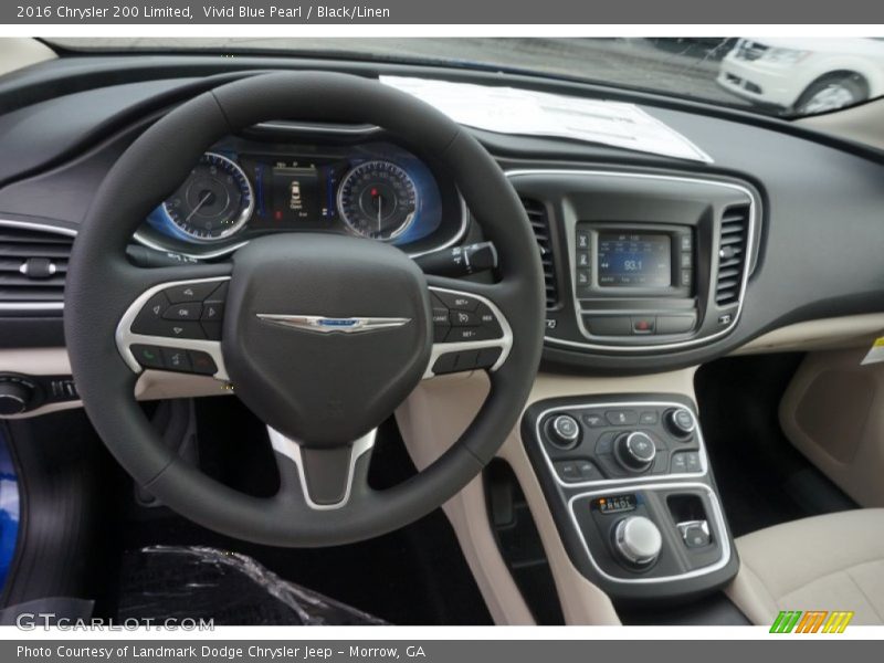 Vivid Blue Pearl / Black/Linen 2016 Chrysler 200 Limited