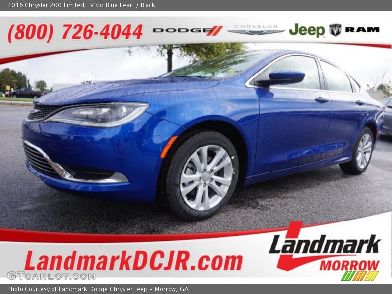 Vivid Blue Pearl / Black 2016 Chrysler 200 Limited