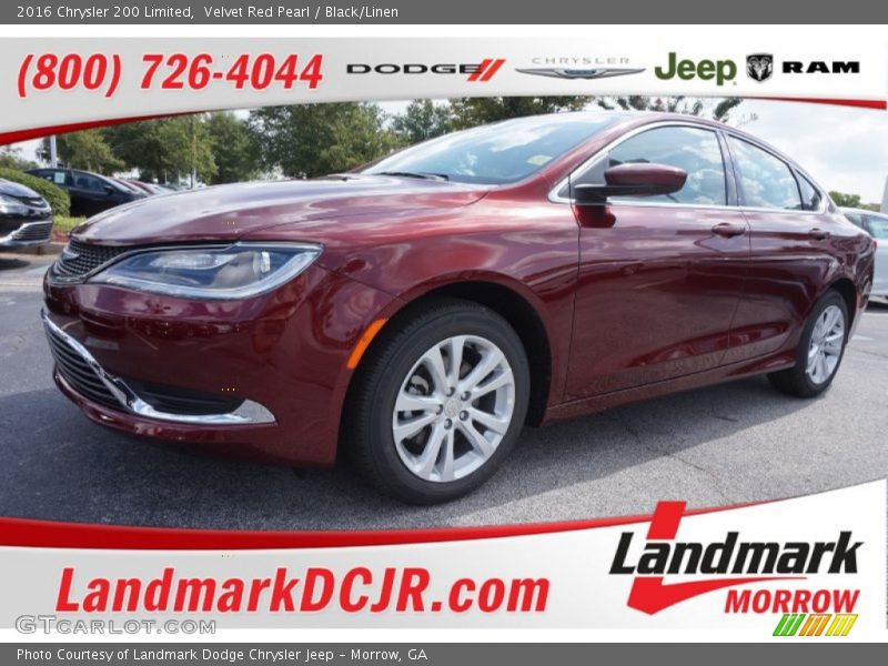Velvet Red Pearl / Black/Linen 2016 Chrysler 200 Limited