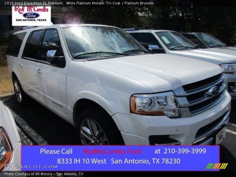 White Platinum Metallic Tri-Coat / Platinum Brunello 2015 Ford Expedition EL Platinum