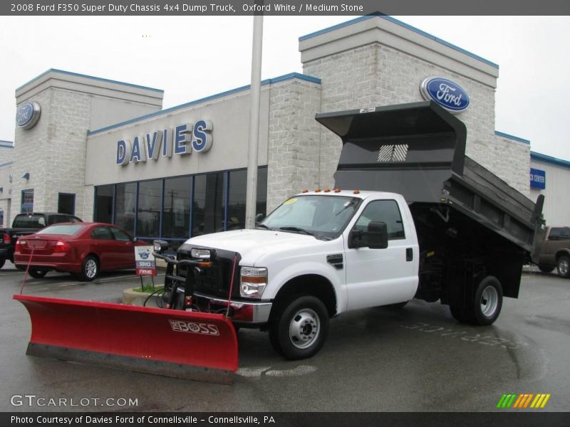 Oxford White / Medium Stone 2008 Ford F350 Super Duty Chassis 4x4 Dump Truck