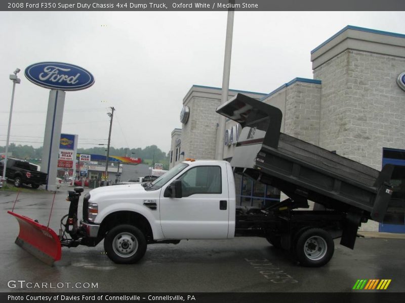 Oxford White / Medium Stone 2008 Ford F350 Super Duty Chassis 4x4 Dump Truck