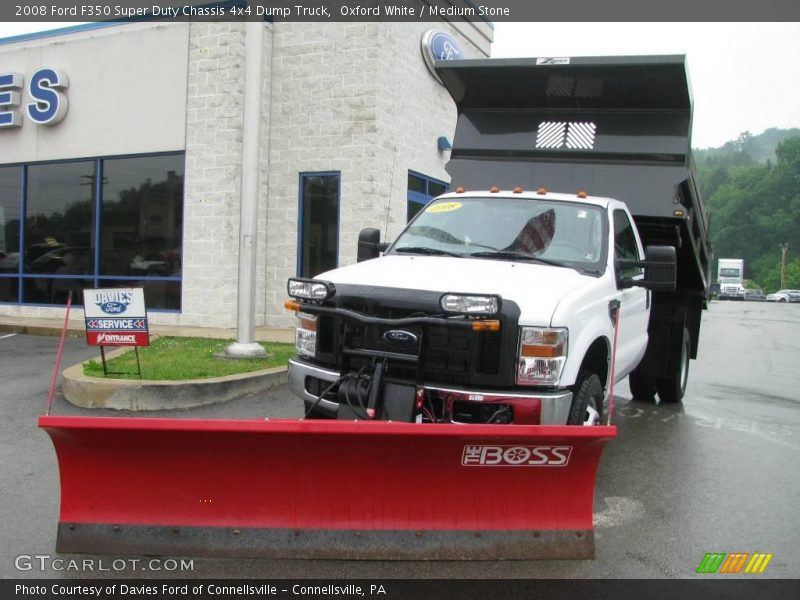 Oxford White / Medium Stone 2008 Ford F350 Super Duty Chassis 4x4 Dump Truck