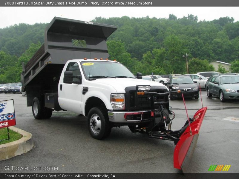 Oxford White / Medium Stone 2008 Ford F350 Super Duty Chassis 4x4 Dump Truck