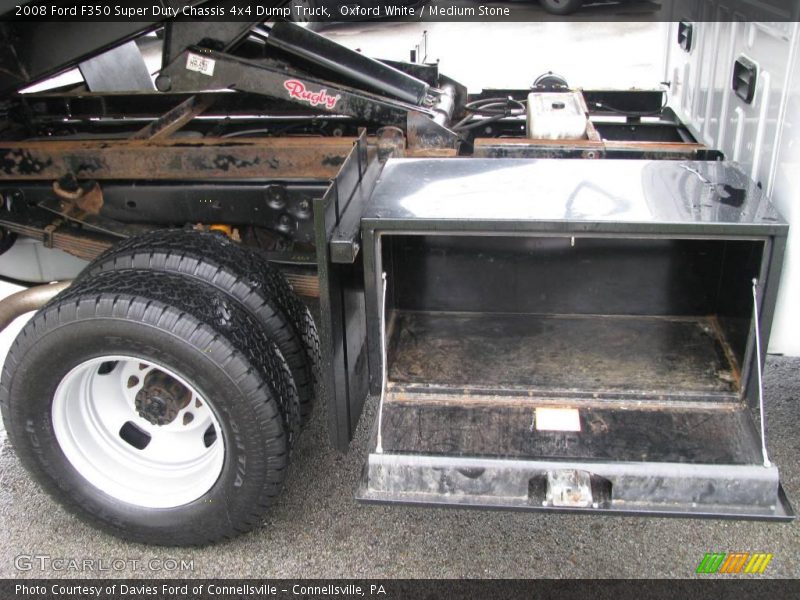 Oxford White / Medium Stone 2008 Ford F350 Super Duty Chassis 4x4 Dump Truck