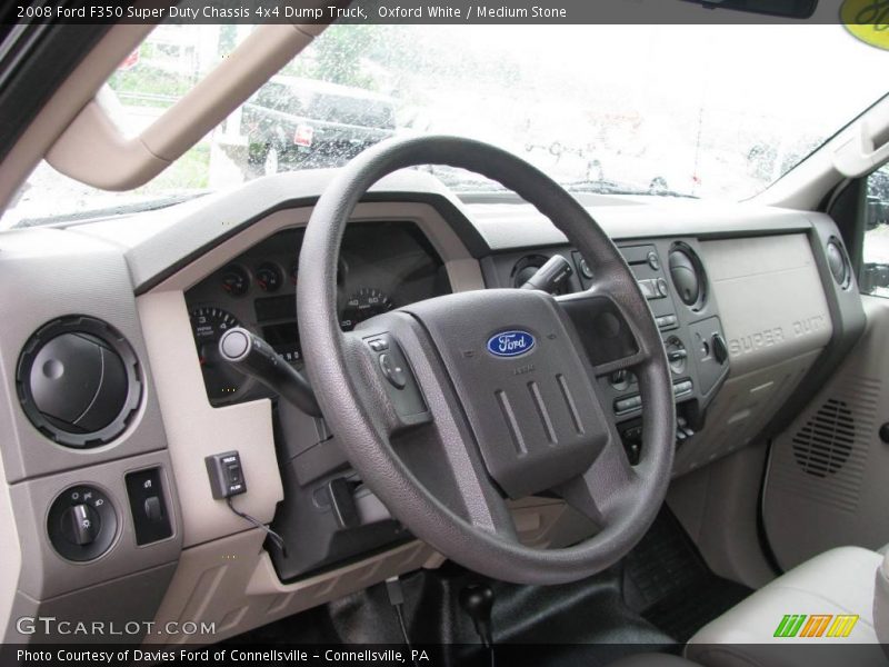 Oxford White / Medium Stone 2008 Ford F350 Super Duty Chassis 4x4 Dump Truck